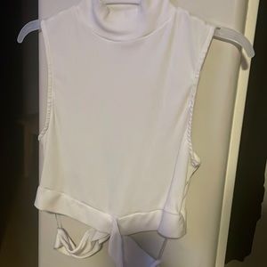 White fabric crop top